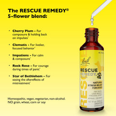 Bach Rescue Remedy Pet Dropper daily stress support for all breeds.