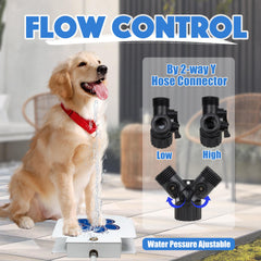 BACOENG outdoor fountain showing paw-activated feature outdoors.