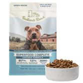 BADLANDS RANCH air-dried chicken dog food bag highlights premium protein for daily vitality.