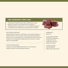 BADLANDS RANCH bag open shows freeze-dried bites for daily treats