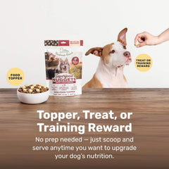 BADLANDS RANCH dog enjoying nuggets as a training reward