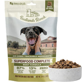 BADLANDS RANCH air-dried beef dog food bag showing premium protein for daily energy