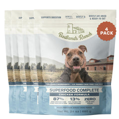 BADLANDS RANCH Superfood Complete air-dried chicken dog food bag—convenient daily nutrition