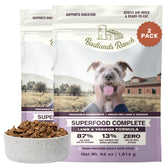 Badlands Ranch Superfood Complete bowl with air-dried lamb and venison for daily wellness.