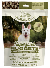 BADLANDS RANCH Superfood Nuggets bag front—convenient, nutrient-dense daily dog nutrition.