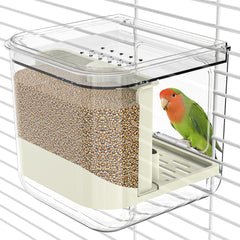 BAGHPBM No Mess Automatic Bird Feeder with spill-free dispensing for busy cages.