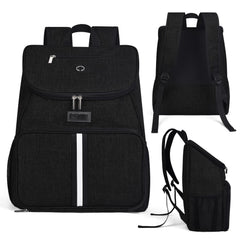 BAGLHER Dog Travel Bag side pocket shows bottle pocket and mesh pouch for accessories.