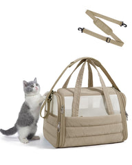 BAGSMART cat carrier with airline-approved cabin size for safe travel.