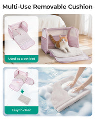 BAGSMART Cat Carrier breathable mesh panels optimize ventilation for anxious or active pets.