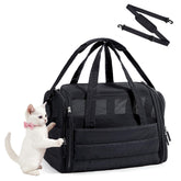 BAGSMART soft-sided cat carrier in quilted design for cozy travel use