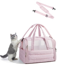 BAGSMART Cat Carrier front view shows a compact, airline-approved travel solution for small pets.