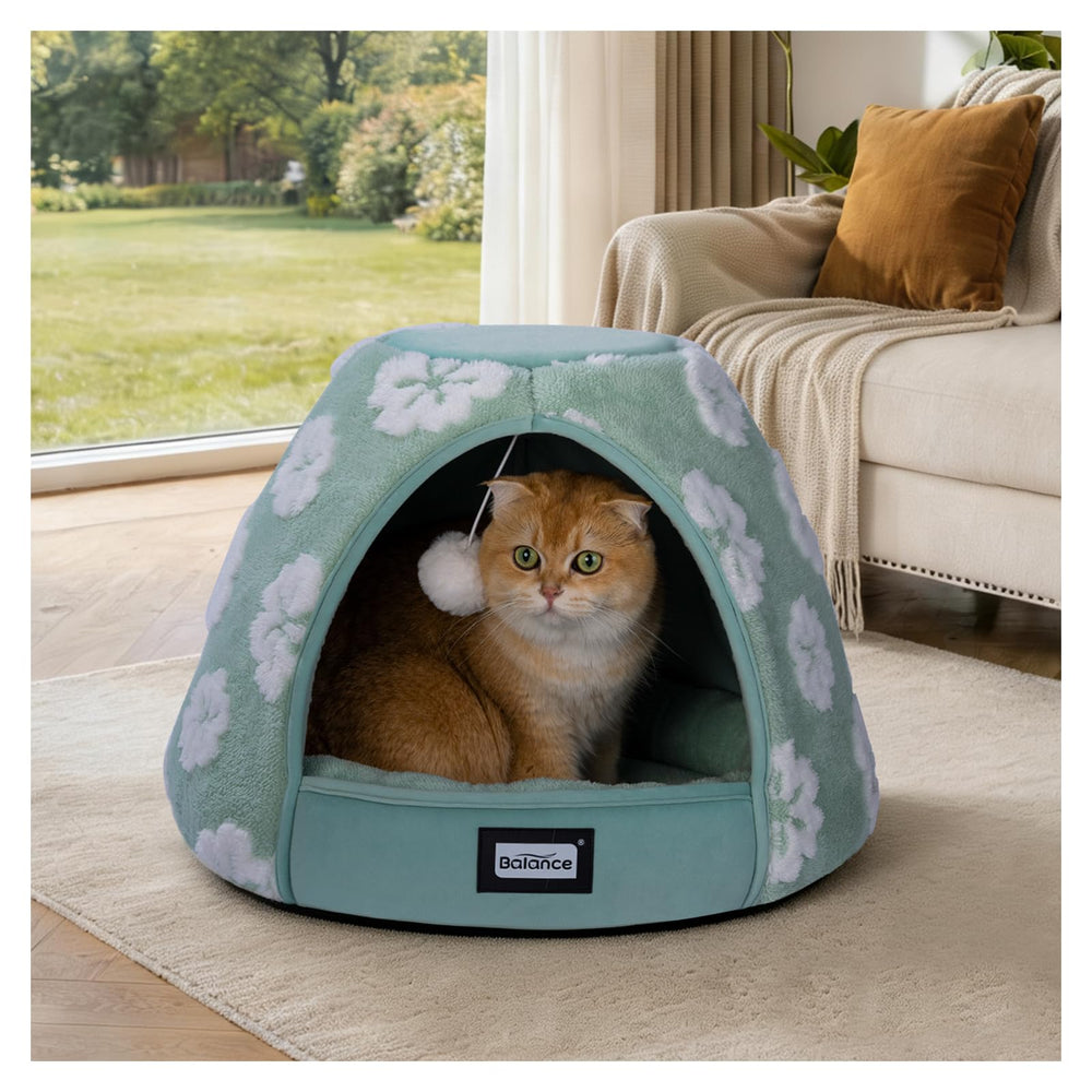 BALANCE cat-bed-cave-anti-slip-bottom for stable lounging on slick floors