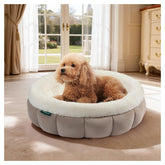 BALANCE cat bed goat round donut, front view for cozy naps