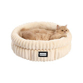BALANCE cat bed round top view showing cozy shape with edge support for curling cats.