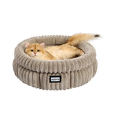 BALANCE cat bed round edge support closeup showing neck and head comfort