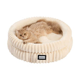 BALANCE Cat Bed round front view showing inviting plush for indoor cats