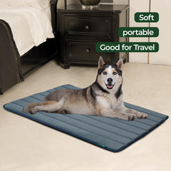 BALANCE dog crate pad anti-slip base keeps mat secure during play.