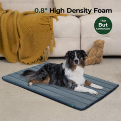 BALANCE dog crate pad top is water-resistant to guard the foam.