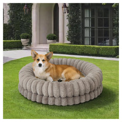 BALANCE Donut Bed 30in plush fabric close-up for cozy, non-shedding comfort.