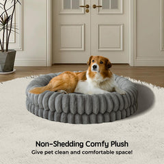 BALANCE donut bed with egg crate bottom helps maintain shape and even weight distribution.