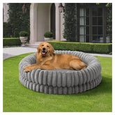 BALANCE luxury donut dog bed top view shows spacious round sleeping area