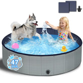 Bamda foldable dog pool folded flat for easy storage and transport