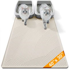 BANLYEO XL cat litter mat in 40x30 inches traps litter efficiently.