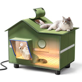 Banxye heated cat shelter interior showing spacious lounge area for large cats.