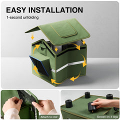 Banxye weatherproof materials keep the shelter dry in rain.