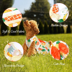Baobecute daisy print dress with bow detail, adds charm to every sunny stroll.