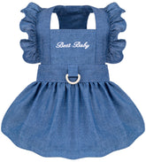 Baobicute denim dress with flutter sleeves adds chic style for daily walks.