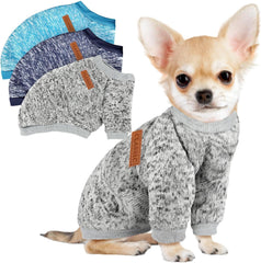 Baobicute dog sweater in winter soft design keeps small dogs warm.
