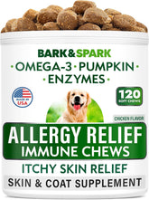 BARK&SPARK allergy chews pack shot showing daily use