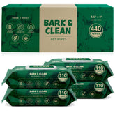 Bark & Clean bamboo wipes, individually wrapped for easy on-the-go refreshment.