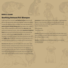 Bark & Clean oatmeal shampoo with pump for easy bath-time measuring.