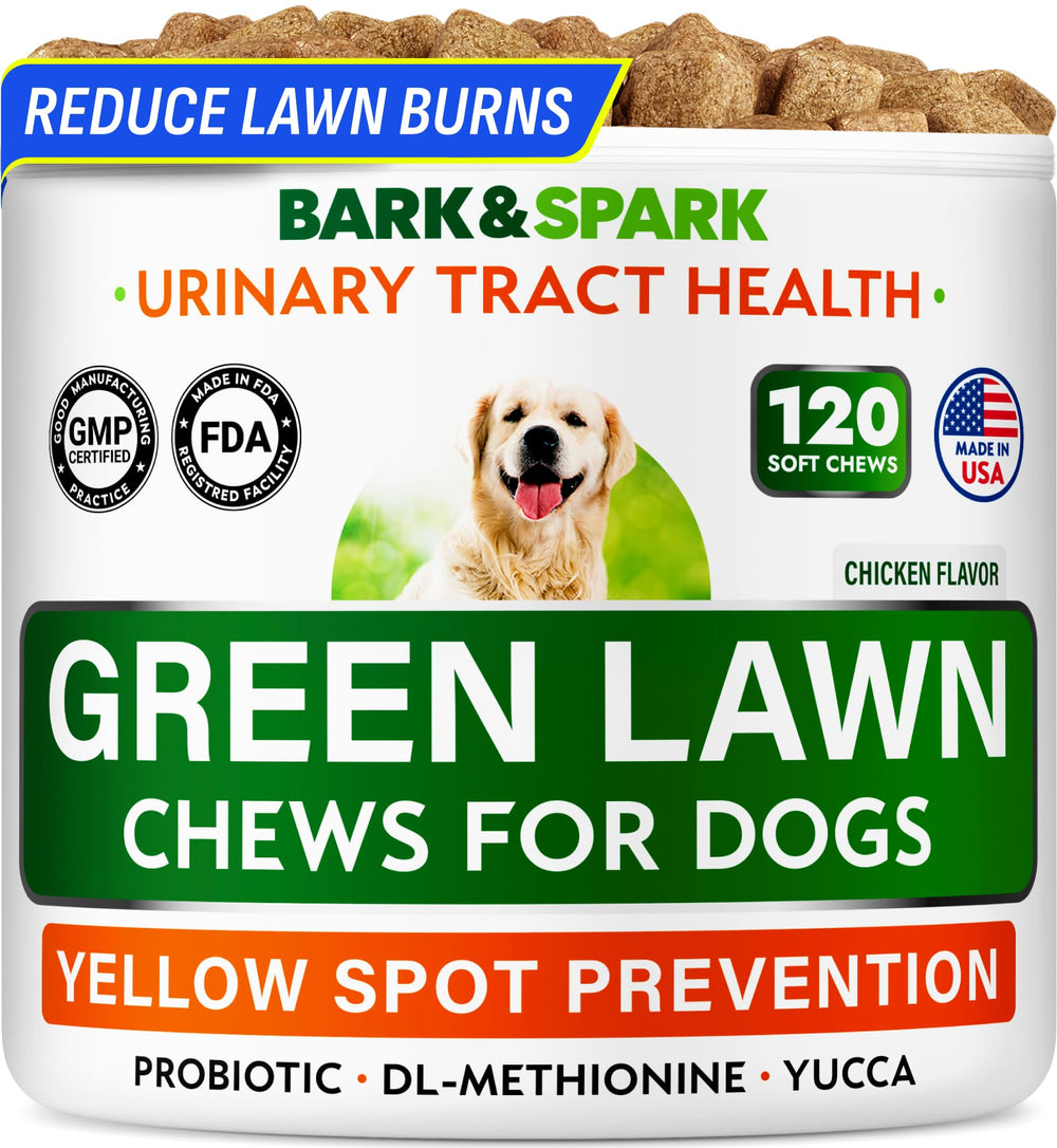 BARK&SPARK Green Grass Chews bottle for lawn urine neutralization