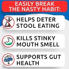 BARK&SPARK No Poo Treats close-up highlights odor-reducing formula.