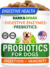 BARK&SPARK Probiotics for Dogs chew with chicken flavor supporting daily digestion.