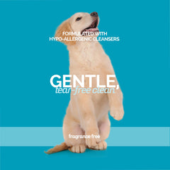 Bark2Basics Sensi-Skin shampoo foam demonstrating mild cleansing for dry itchy coats