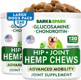 BARK&SPARK hemp chews packaging shows value pack for daily joint support.