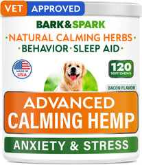 BARK&SPARK Advanced Calming Chews bottle front for anxious dogs