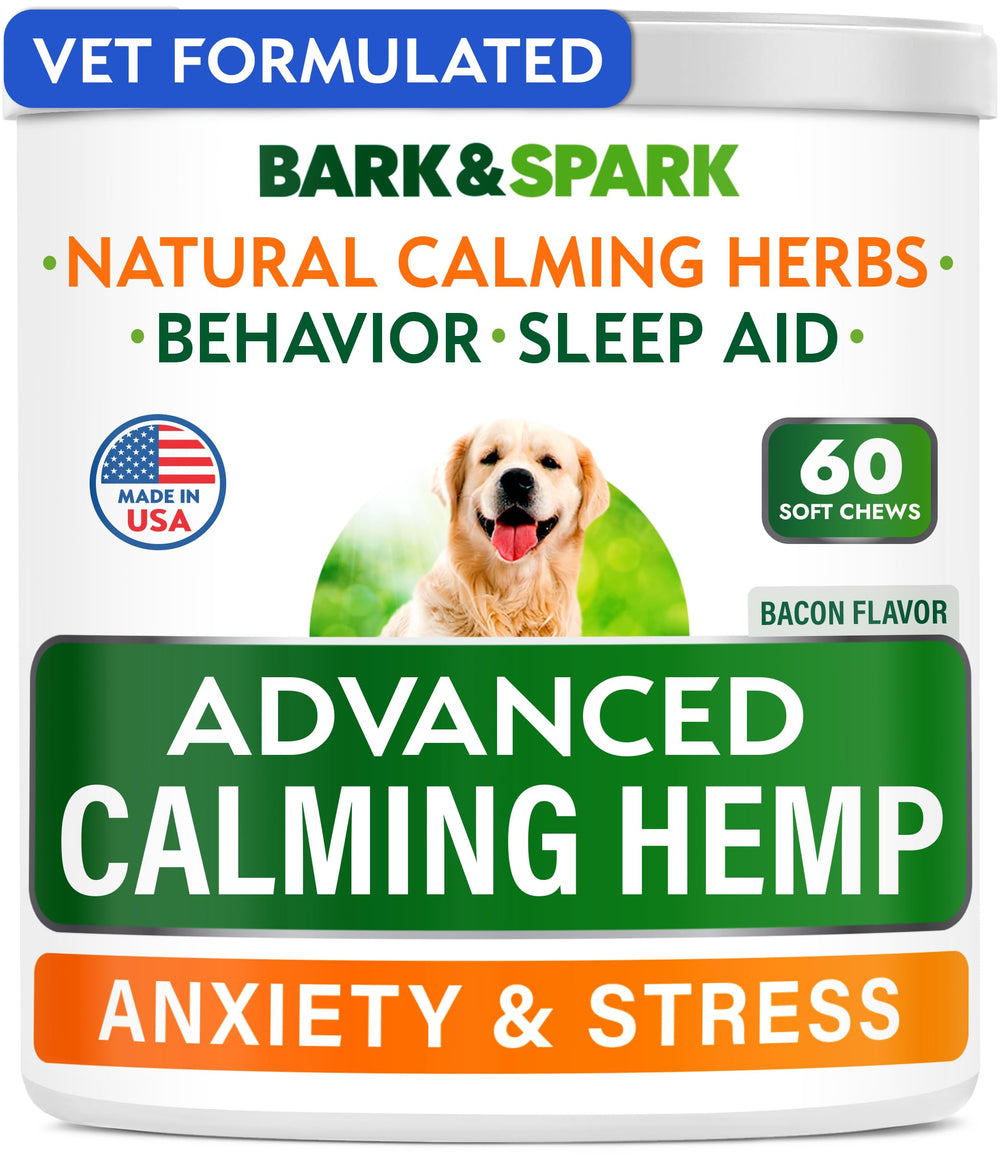 BARK&SPARK calming chews bottle image for anxiety relief in dogs