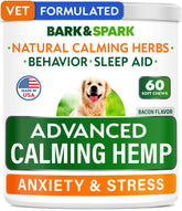 BARK&SPARK calming treats packaging showing travel-ready chews.