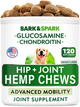 Bark&Spark Advanced Hemp Chews pack shot highlighting joint support for dogs.