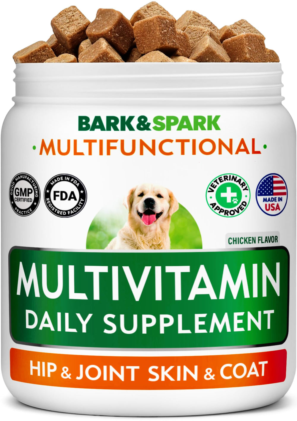 BARK&SPARK Dog Multivitamin Bottleâcomprehensive daily care for skin, joints and digestion.