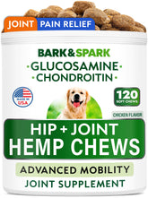 BARK&SPARK Hip & Joint Chews bottle supports daily canine mobility.