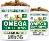 BARK&SPARK Omega 3 dog chews bottle highlights skin support