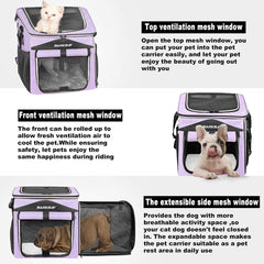 BARKBAY expandable soft-sided carrier demonstrates flexible space for small pets