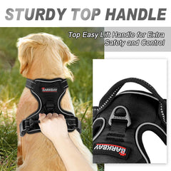 BARKBAY heavy-duty harness with reflective strips for night safety