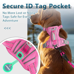 BARKBAY heavy-duty nylon pink harness resists daily wear.